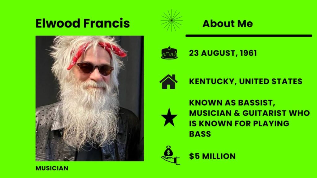 Elwood Francis Biography, Net Worth, Age, Height, Wife, Career Elwood Francis American musician best known for being the guitar.