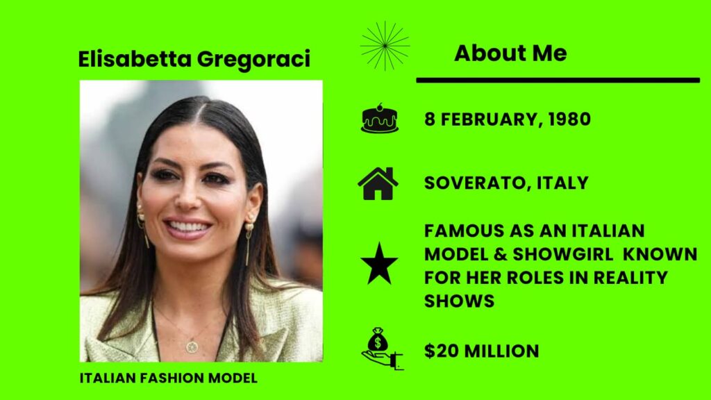 Elisabetta Gregoraci Wiki, Height, Age, Family, Boyfriend, Net Worth and Career Elisabetta Gregoraci is known as an Italian model and television figure.