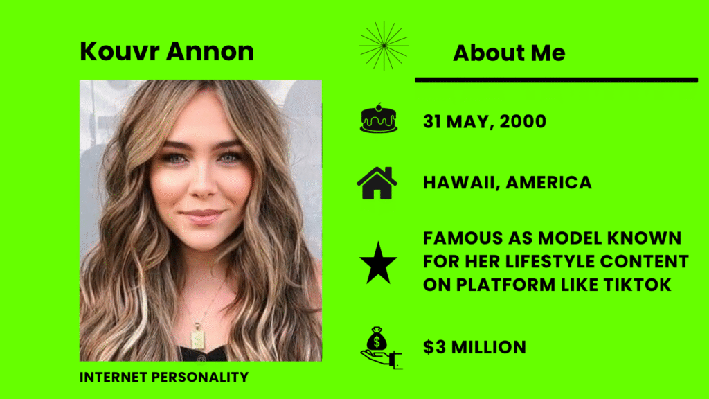Kouvr Annon is an American social media personality, model, and YouTuber.