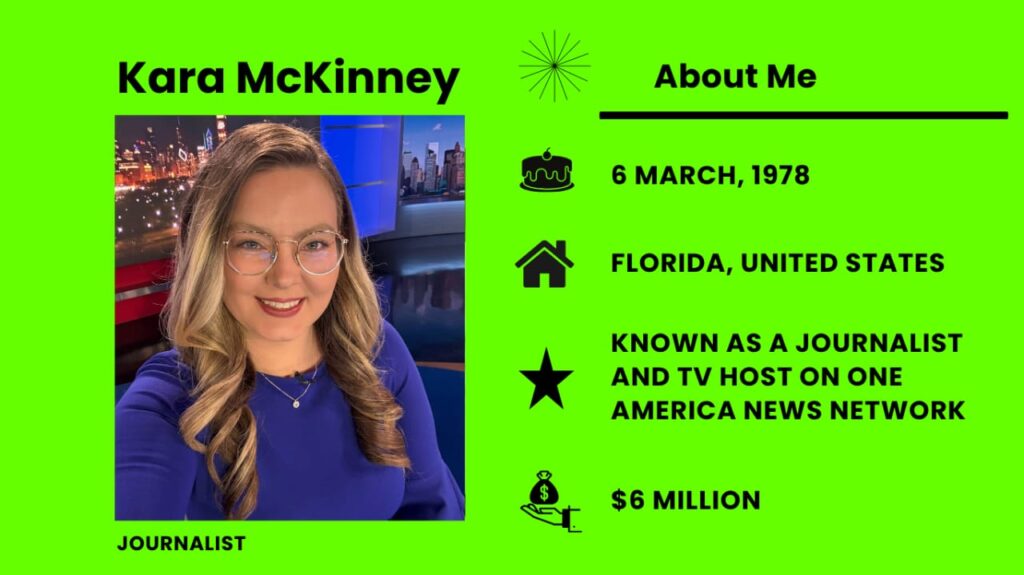 Kara McKinney Salary, Wiki, Height, Age, Family, Husband, Net Worth and Career Kara McKinney is an American journalist and television host.