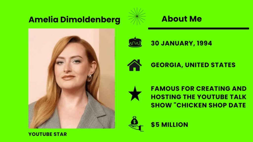 Amelia Dimoldenberg Net Worth, Wiki, Height, Age, Family, Husband and Career Amelia Dimoldenberg is an English journalist, comedian, television presenter, and YouTuber.
