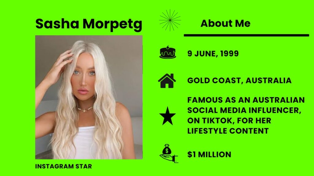 Sasha Morpeth is an Australian model, fashion entrepreneur, and social media influencer.