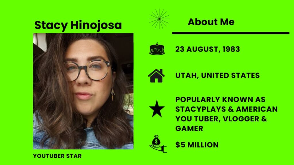Stacy Hinojosa Net Worth, Wiki, Height, Age, Family, Husband and Career Stacy Hinojosa is a prominent American YouTuber, gamer, vlogger, and author.