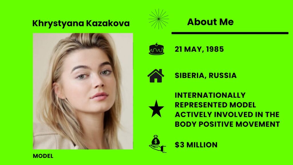 Khrystyana Kazakova is a Russian model.