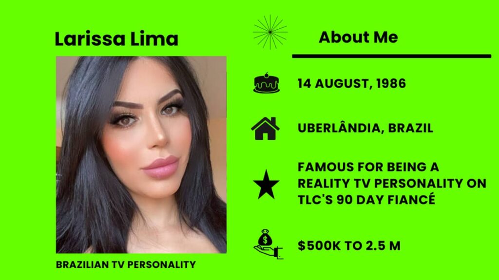 Larissa Lima Net Worth, Wiki, Height, Age, Family, Husband and Career Larissa Lima is a Brazilian-American reality TV star, model, social media influencer.