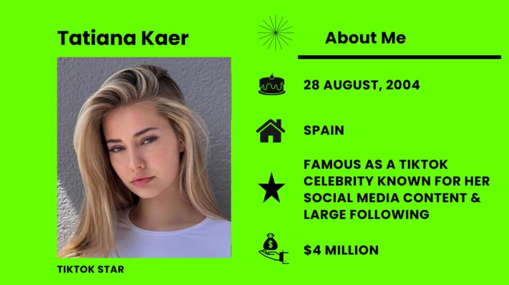 Tatiana Kaer is a Spanish fashion model, TikTok star, and social media influencer.