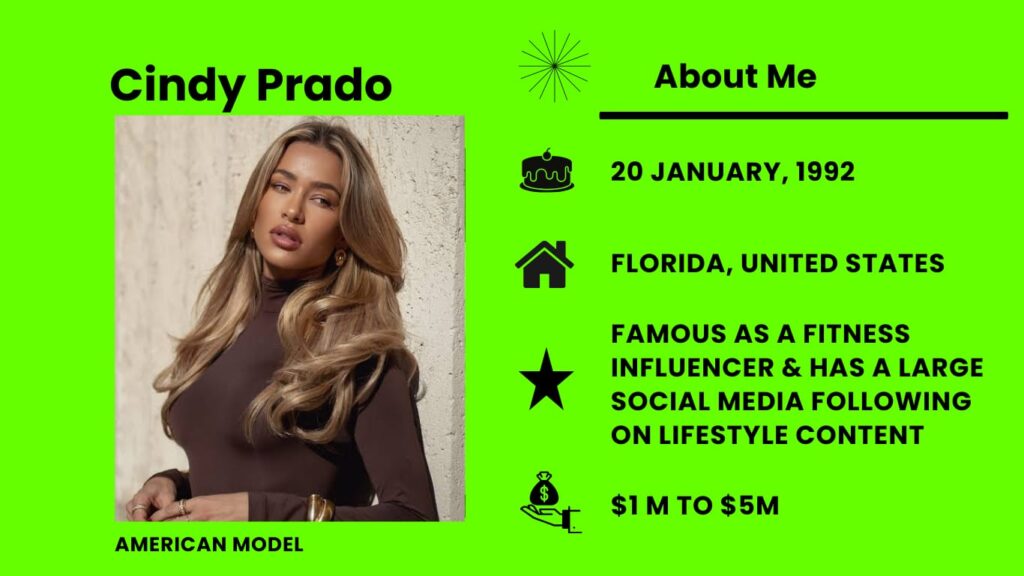 Cindy Prado is an American model, social media influencer.