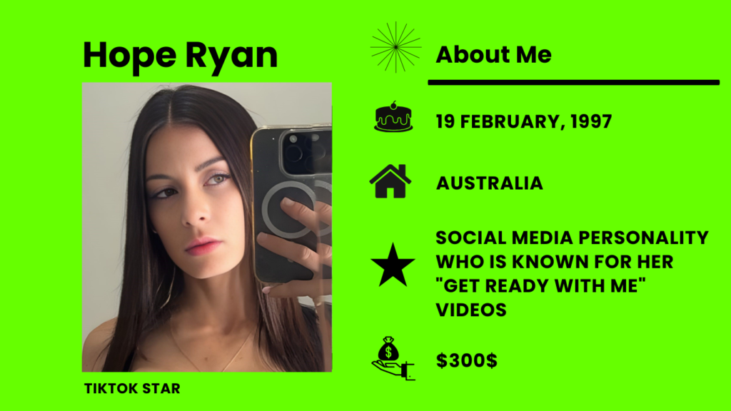 Hope Ryan Net Worth, Wiki, Height, Age, Family, Boyfriend and Career Hope Ryan is an Australian actress and model who was born on February 19, 1997.