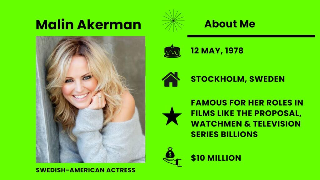 Malin Akerman Net Worth, Wiki, Height, Age, Family, Husband and Career Malin Akerman is a multifaceted entertainer known for her work as an actress, model, and singer.
