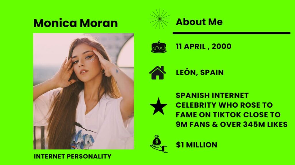 Mónica Morán Net Worth, Wiki, Height, Age, Family, Boyfriend and Career Mónica Morán is a well-known Spanish person on TikTok and YouTube