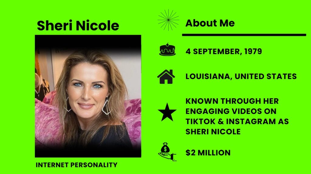 Sheri Nicole Net Worth, Wiki, Height, Age, Family, Husband and Career Sheri Nicole, also known as Sheri Nicole Easterling, is a famous American person on social media and a star on TikTok.