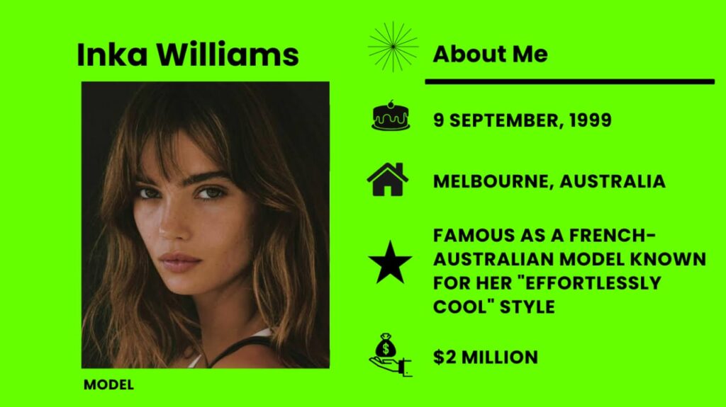 Inka Williams Net Worth, Wiki, Height, Age, Family, Boyfriend and Career Inka Williams works as a model and has a big presence on social media from Australia.