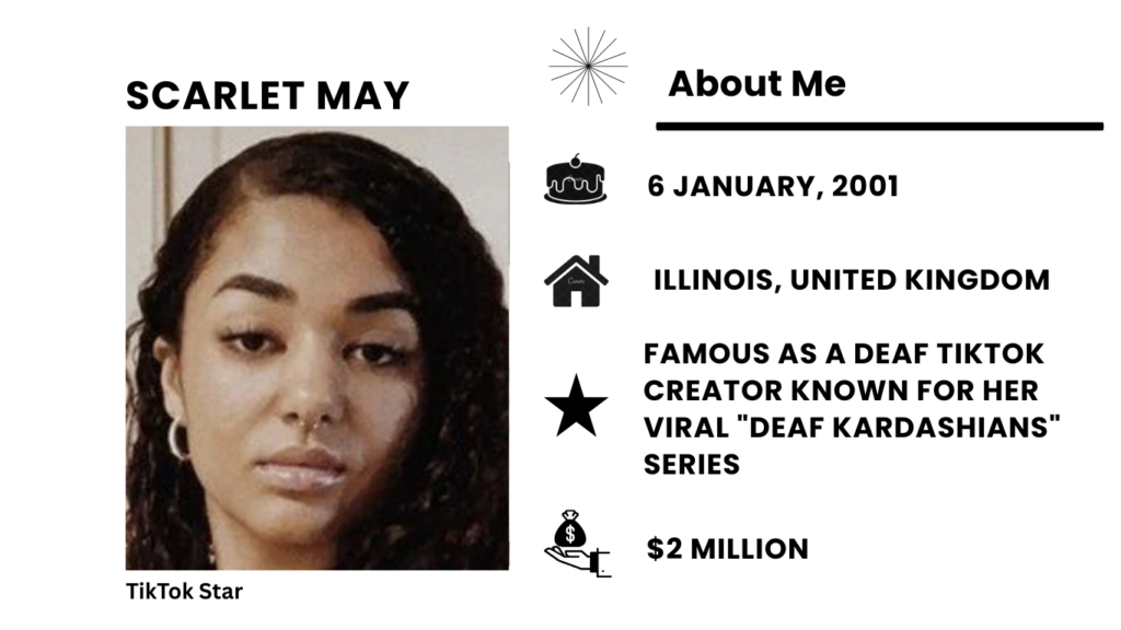 Scarlet May Net Worth, Wiki, Height, Age, Family, Boyfriend and Career Scarlet May was born on 6 January 2001, is 25 years old as of 2026.