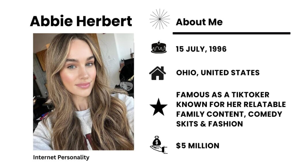 Abbie Herbert Net Worth, Wiki, Height, Age, Family, Husband and Career Abbie Herbert is a famous American person on Instagram, TikTok, YouTube, and other social media sites.