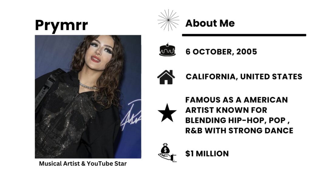 Prymrr Net Worth, Wiki, Height, Age, Family, Boyfriend and Career Prymrr real name is Prymrr LoBasso, and she is a dancer, singer, rapper, and actress from America.