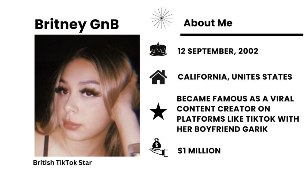Britney GnB Net Worth, Wiki, Height, Age, Family, Boyfriend and Career Britney GnB, real name is Britney Rodriguez, became famous because of her popular TikTok videos.