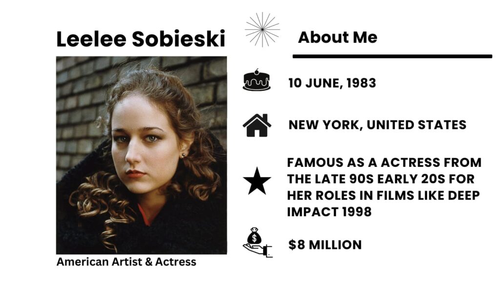 Leelee Sobieski Net Worth, Wiki, Height, Age, Family, Husband and Career Leelee Sobieski is an actress from America, well-known for her great acting in movies and on TV.