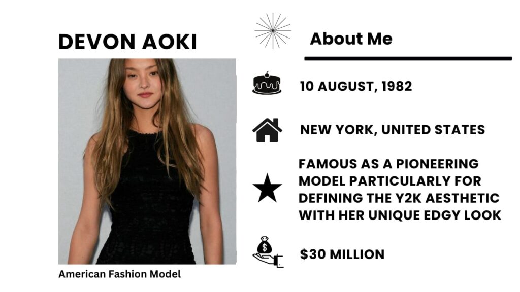 Devon Aoki Net Worth, Wiki, Height, Age, Family, Husband and Career Devon Aoki real name is Devon Edwenna Aoki, is a model and actress from America.