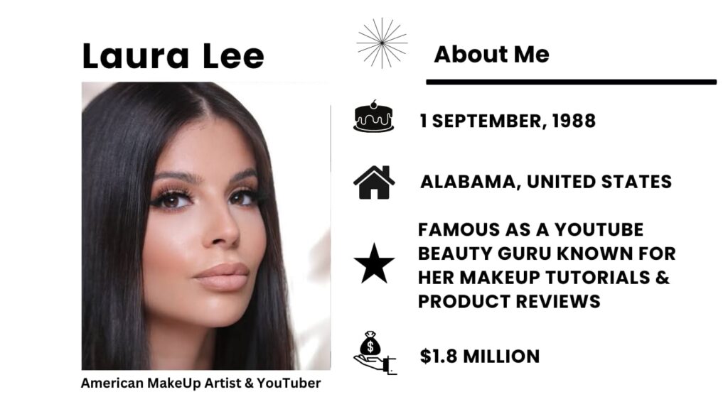 Laura Lee Net Worth, Wiki, Height, Age, Family, Husband and Career Laura Lee was born on September 1, 1988 is a make-up professional, video creator, business owner, and online writer from America.