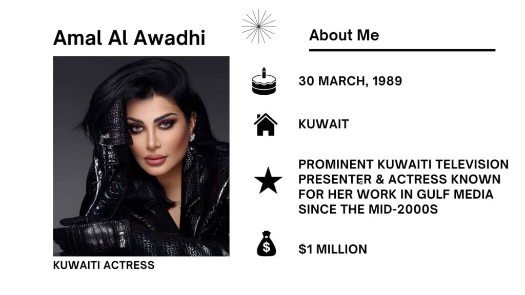 Amal Al Awadhi Net Worth, Wiki, Height, Age, Family, Husband and Career Amal Al Awadhi stands as a recognizable person in Kuwait’s performance world.