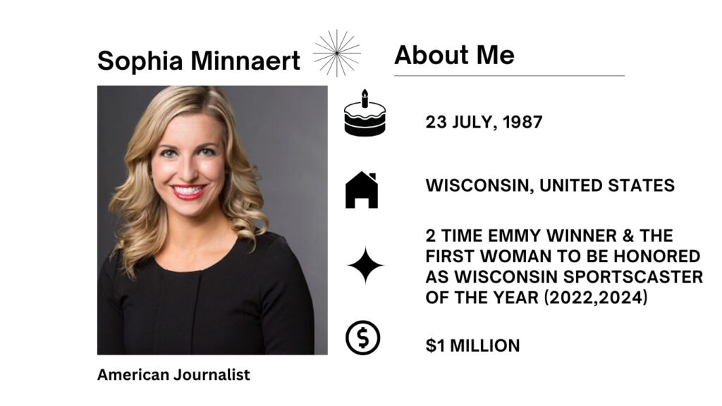 Sophia Minnaert Net Worth, Salary, Wiki, Age, Height, Husband and Career Sophia Minnaert is a sports figure on American television. She has served Fox Sports by reporting, hosting, and being on the sideline.
