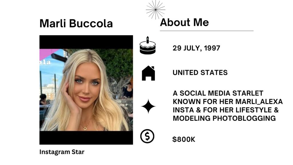 Marli Buccola Net Worth, Age, Wiki, Height, Parents, Boyfriend and Career Marli Buccola is an American social media influencer, Instagram model, and content creator recognized for style, beachwear, and daily life uploads.