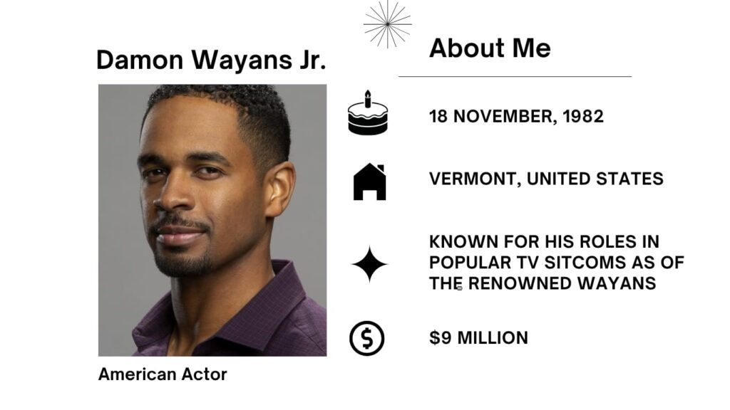 Damon Wayans Jr. Net Worth, Wife, Wiki, Age, Height, Parents, Movies and Career Damon Kyle Wayans Jr. was born on November 18, 1982 is an American actor and comedian.