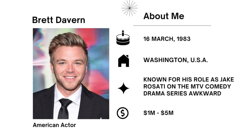 Brett Davern Net Worth, Wife, Wiki, Age, Height, Parents, Movies and Career Brett Davern is a gifted American actor and director who was once born in Edmonds, Washington, U.S.