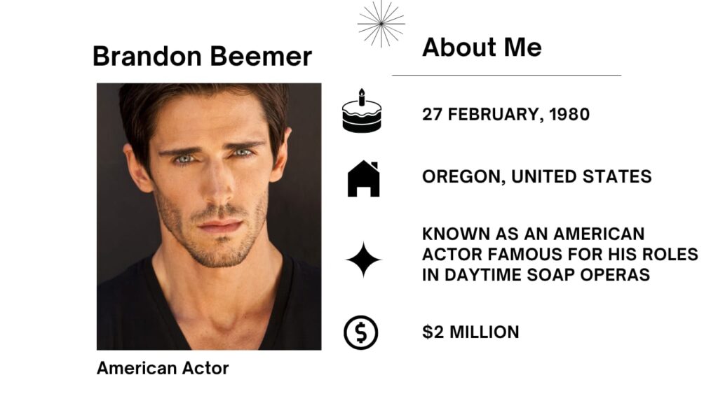 Brandon Beemer Net Worth, Wife, Wiki, Age, Height, Parents, Movies and Career Brandon Beemer is an completed American actor and model, first-rate recognised for his iconic roles in daylight television.