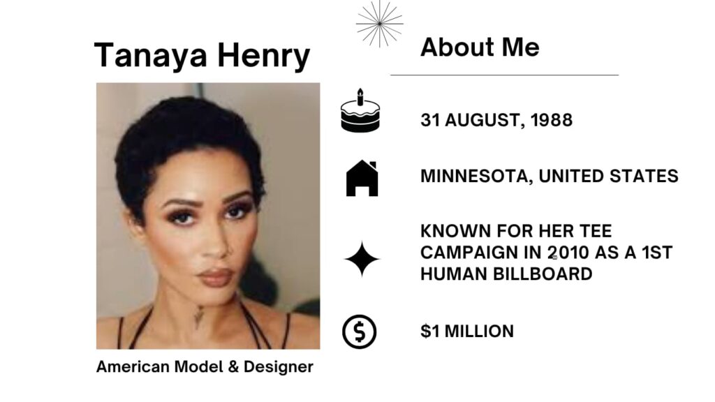 Tanaya Henry Net Worth, Husband, Wiki, Age, Height, Parents, Modeling and Career Tanaya Henry is an American model, earrings designer, and philanthropist regarded for her revolutionary campaigns, celeb collaborations, and community-focused initiatives.