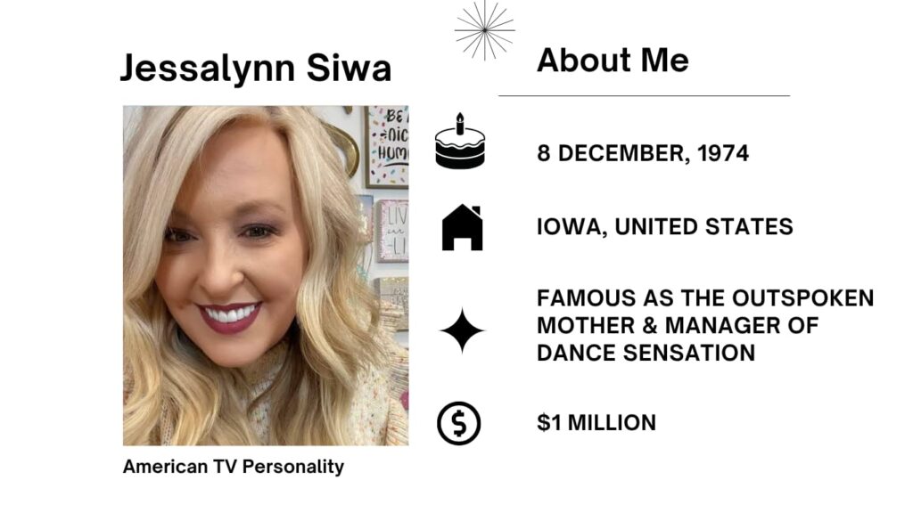Jessalynn Siwa Net Worth, Husband, Wiki, Age, Ethnicity, Height, Parents, TV and Career Jessalynn Siwa is a conventional American TV star. She teaches dance and runs her very own business.