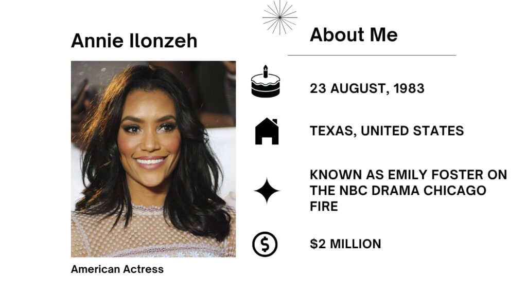 Annie Ilonzeh Net Worth, Husband, Wiki, Age, Height, Parents, Movies and Career Annette Ngozi Ilonzeh Listen was born on August 23, 1983 is an American actress. She commonly seems in the American movie and Television industry.