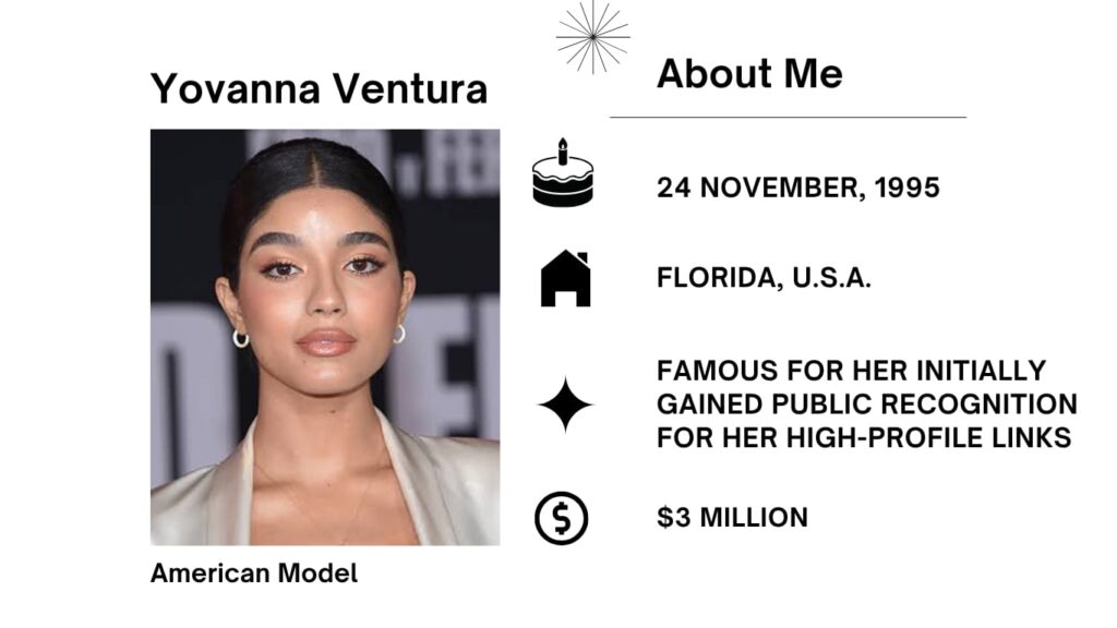 Yovanna Ventura Net Worth, Husband, Wiki, Age, Height, Modeling and Career Yovanna Ventura is an American Model and Social Media Star. Yovanna Ventura has posted her workout routines and diet-related videos on her social media platforms.