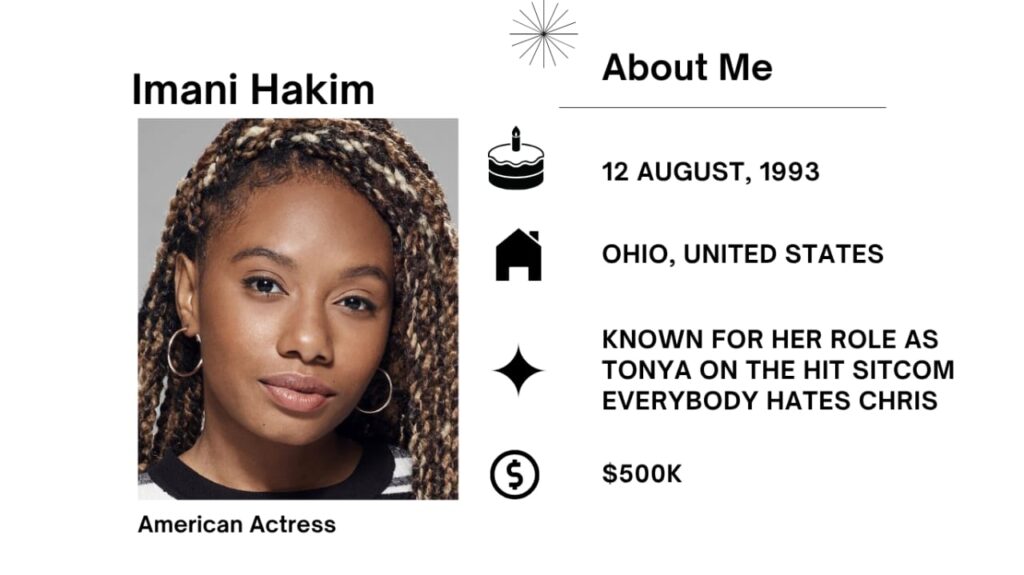 Imani Hakim Net Worth, Husband, Wiki, Age, Height, Parents, Movies and Career Imani Hakim is an American tv and movie actress.