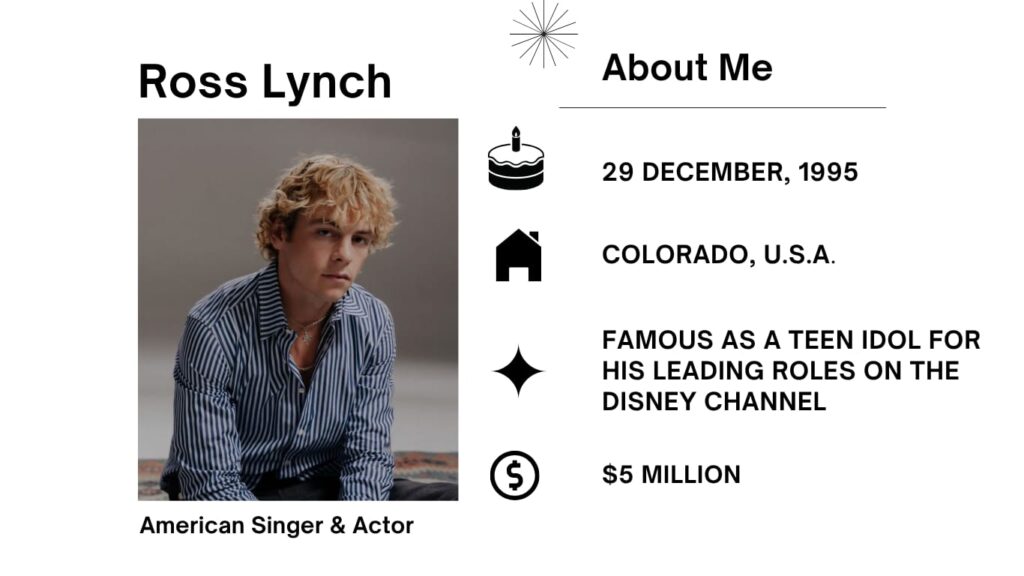 Ross Lynch Net Worth, Wife, Wiki, Age, Height, Parents, Songs and Career Ross Shor Lynch is a multi-talented American actor, singer, and musician born on December 29, 1995, in Littleton, Colorado.