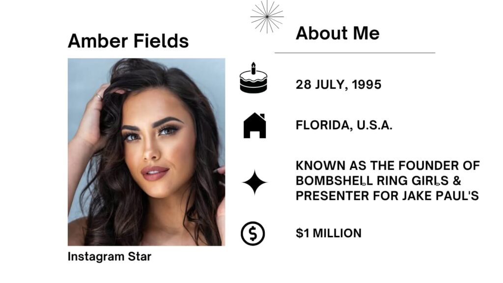 Amber Fields is an American model, Instagram personality, actress, and beginner boxer.