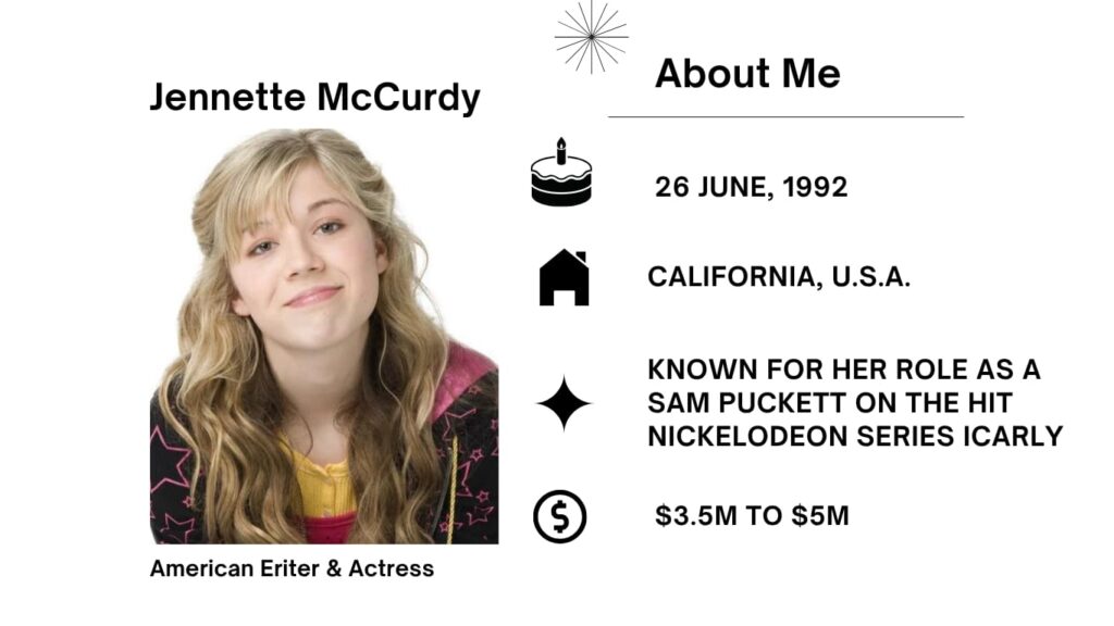 Jennette McCurdy Net Worth, Husband, Wiki, Age, Height, Parents, Movies and Career Jennette McCurdy real name is Jennette Michelle Faye McCurdy, is an American actress, u . s . a pop singer-songwriter, director, writer, and producer.