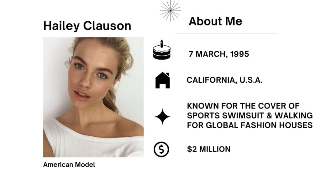 Hailey Clauson Net Worth, Husband, Wiki, Age, Height, Parents, Modeling and Career Hailey Clauson was born on March 7, 1995, in Thousand Oaks, California, is a distinctive American trend mannequin recognised for her placing presence and versatility in the modeling industry.