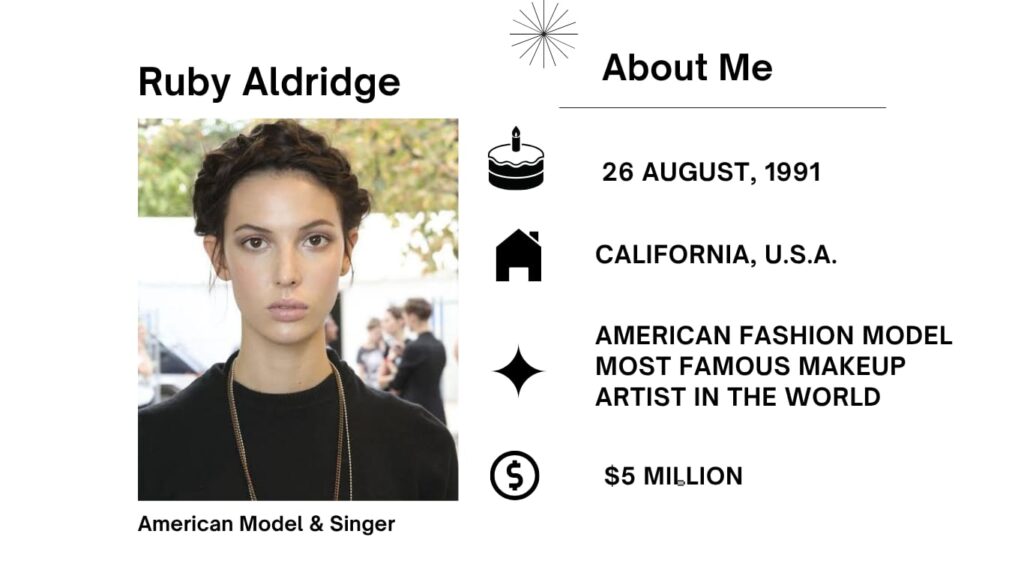 Ruby Aldridge trip in the trend enterprise commenced in 2005 when her sister Lily brought her to the world of modeling. 